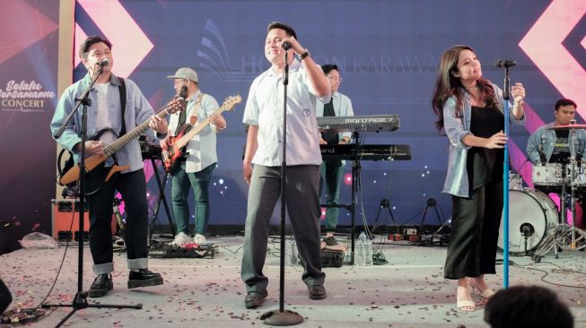 Konser HIVI! yang digelar di Karawang, Jawa Barat pada Sabtu (27/5/2023)