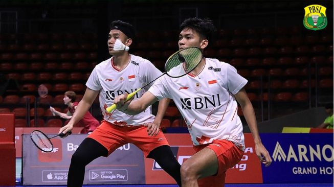 Bagas Maulana/M.Shohibul Fikri, ganda putra Indonesia di Thailand Open 2023 (PBSI/Twitter @INABadminton)