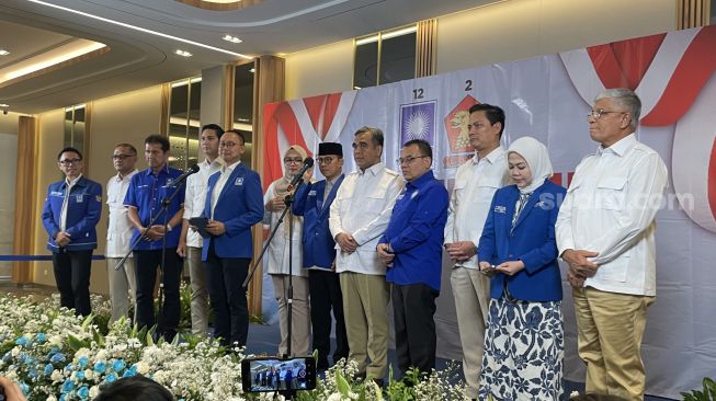 Pertemuan elite Partai Gerindra di kantor DPP PAN, Jakarta Selatan. (Suara.com/Novian)