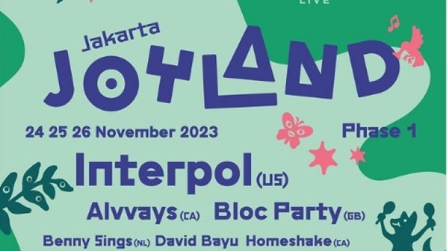 Interpol, Bloc Party hingga David Bayu Bakal Manggung di Joyland Festival, Harga Tiket Mulai Rp 788 Ribu