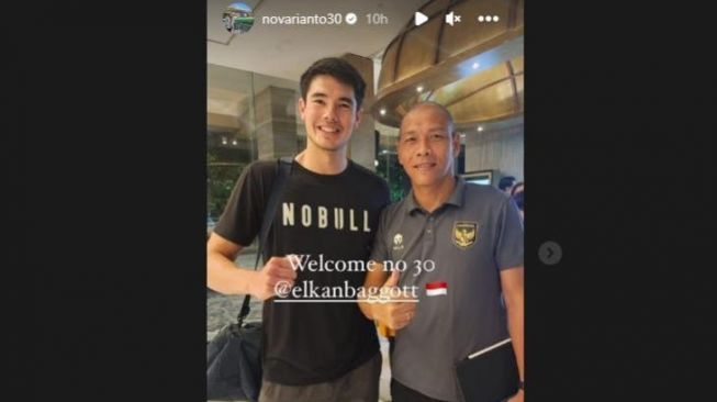 Nova Arianto memastikan Elkan Baggott sudah bergabung bersama Timnas Indonesia (Instagram/novaarianto30)