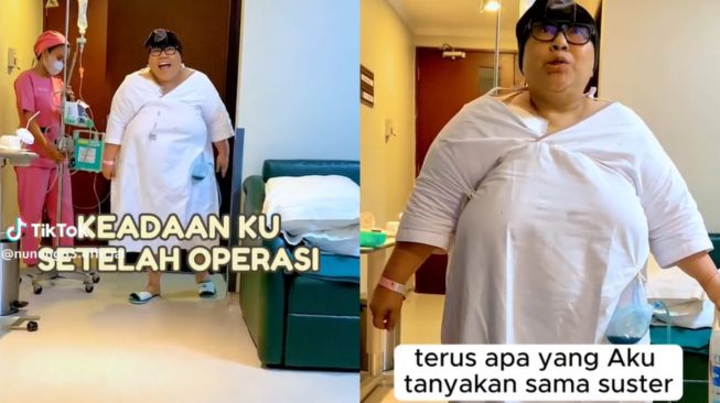 Kondisi Nunung setelah operasi kanker payudara, (TikTok/ @nunung63.official)