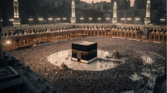 ilustrasi ka'bah di Makkah. (Freepik/Vecstock)