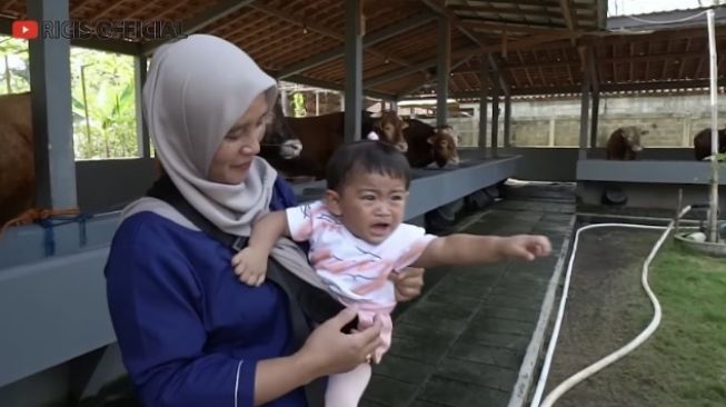 Potret Ria Ricis Siapkan Sapi Kurban ( YouTube/Ricis Official)