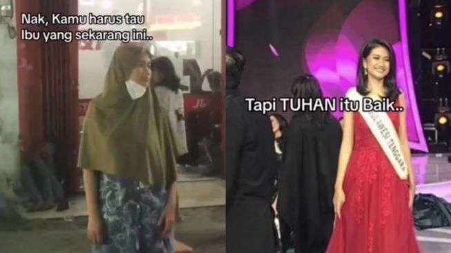 Viral Ibu-ibu Dasteran dan Pakai Bergo Temani Anak Main Odong-odong, Ternyata Dulunya Mantan Finalis Miss Indonesia