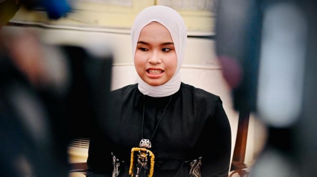 Putri Ariani, pemenang Golden Buzzer di America's Got Talent (AGT) 2023 ke Istana Merdeka, Jakarta, Rabu (14/6/2023). [Foto: Lukas - Biro Pers Sekretariat Presiden]