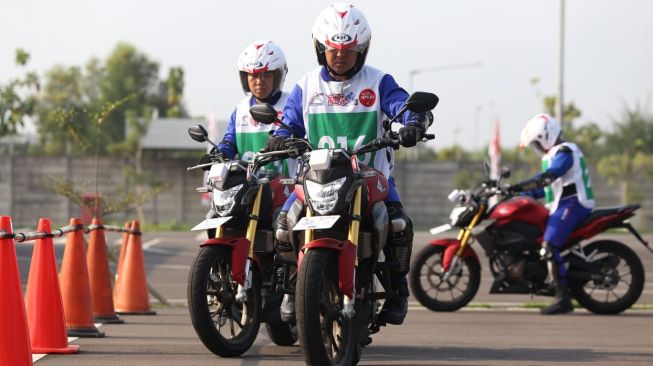 Kontes nasional Safety Riding digelar PT Astra Honda Motor (AHM) dan berlangsung di Safety Riding Park AHM, Bekasi pada Kamis (16/6/2023) [Wahana]