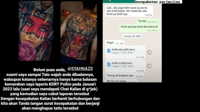 Bukti Dugaan Perselingkuhan Syahnaz dan Rendy Kjaernett (instagram/@ladynayoan)