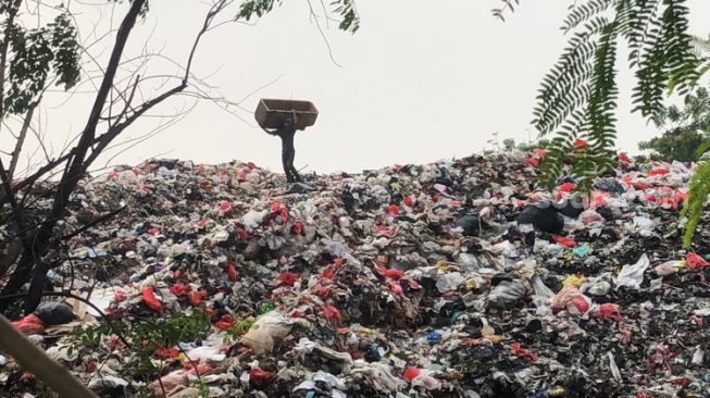 Penampakan TPS Liar di Bintara Bekasi, Gunungan Sampah Melebihi Tinggi Rumah Warga