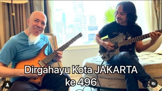 HUT Jakarta, Jordan Rudes dan Dewa Budjana Asyik Mainkan Lagu Ondel-Ondel dengan Gitar