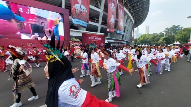 Kicir-Kicir dan Gethuk Jadi Lagu Pengantar Flashmob Kader dan Simpatisan PDIP di GBK