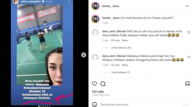 Fadly Faisal dan Rebecca Klopper terciduk olahraga bareng (Instagram/@lambe__danu)