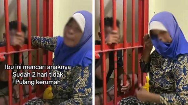 Emak-emak Nangis Lihat Putranya dalam Jeruji Kantor Polisi: Kasih Ibu Luar Biasa