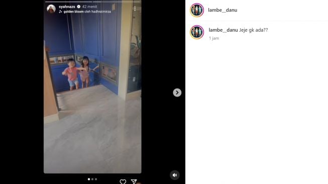 Syahnaz Sadiqah main bareng anak tanpa Jeje (Instagram/@lambe__danu)