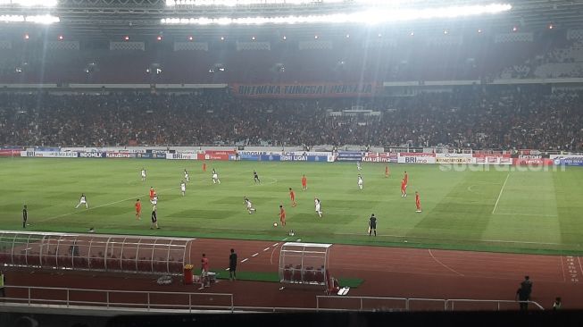 Pertandingan Persija Jakarta vs PSM Makassar di Stadion Utama Gelora Bung Karno dalam pekan perdana BRI Liga 1 2023/2024. (Suara.com/Adie Prasetyo Nugraha)