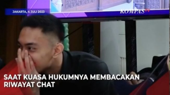 Mario Dandy salting saat kuasa hukum bacakan chat dari mantan (TikTok/KompasTV)