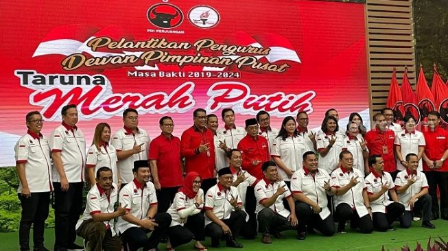 PDIP melantik pengurus baru sayap partai, Taruna Merah Putih (TMP) periode 2019-2024. (Suara.com/Bagaskara)