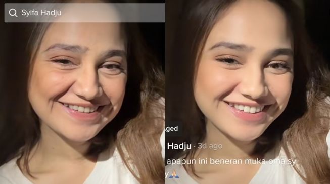 Artis Ikut Pakai Tren Aged di TikTok (tiktok/@syifahadjuuuuuuu)