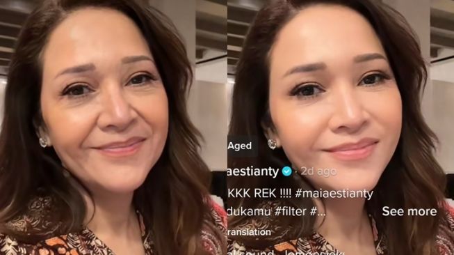 Artis Ikut Pakai Tren Aged di TikTok (tiktok/@maiaestianty)