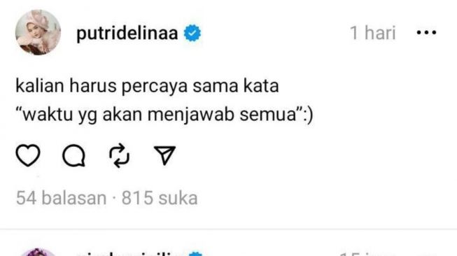 Putri Delina Diduga Ikut Sindir Nathalie Holscher. (Instagram)