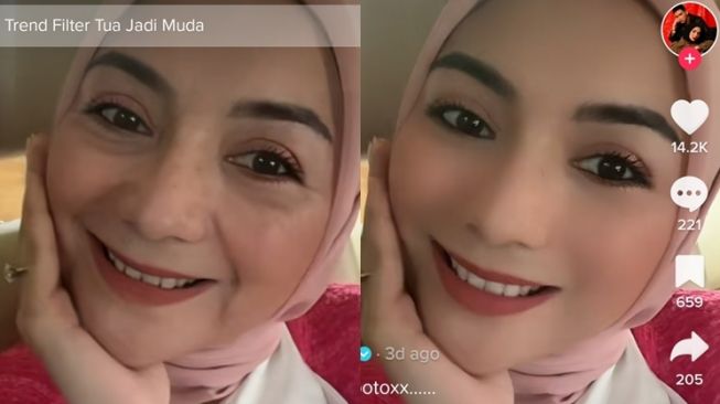 Artis Ikut Pakai Tren Aged di TikTok (tiktok/@inicitrakirana)