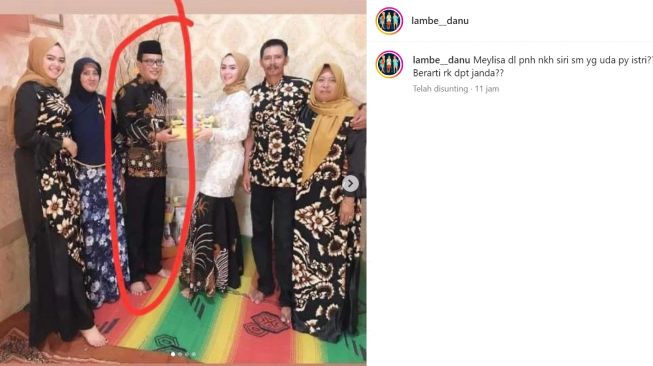 Meylisa Zaara diduga sudah pernah nikah siri (Instagram/@lambe__danu)