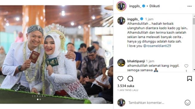 Rossa Meldianti resmi menikah dengan Inggil. [Instagram]