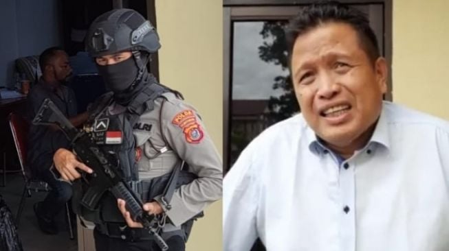 Polisi Bersenjata Kawal Pemeriksaan Bupati Muna Rusman Emba Sebagai Tersangka KPK