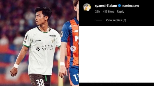 Syamsir Alam memberikan respons pada postingan Pratama Arhan (Instagram/pratamaarhan8)