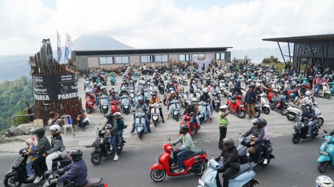 Sunmori Bali dalam acara Yamaa Day 2023 dengan rute Denpasar menuju dataran tinggi Kintamani [PT YIMM].