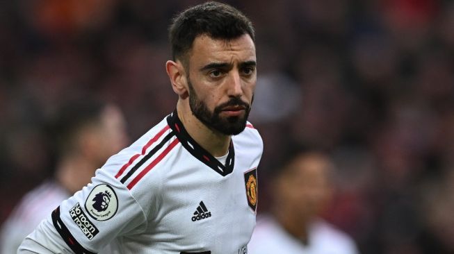 Gelandang Manchester United, Bruno Fernandes. [AFP]