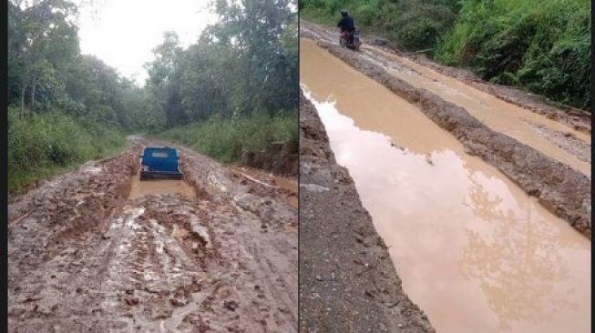 Duh, Jalan Trans Liju Menuju Benangin Rusak Parah