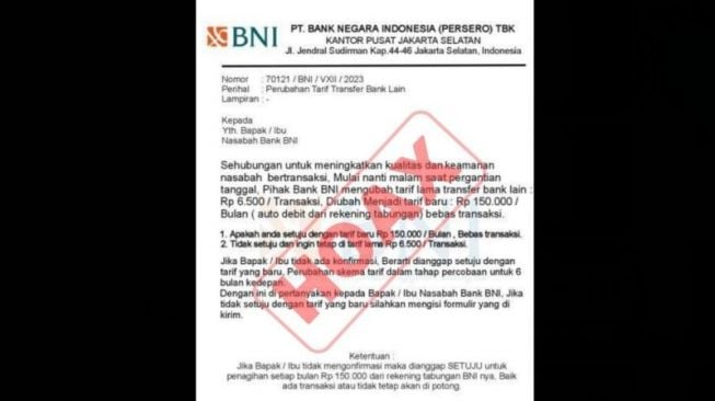 BNI Minta Nasabah Waspada Penipuan Online dengan Modus Kenaikan Biaya Transaksi Rp 150 Ribu