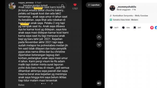 Kasus KDRT dan pelecehan seksual terhadap anak Nayya Annesa (TikTok/@_mommyshakila)