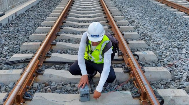 Pengujian Pertama sarana dan prasarana Kereta Cepat Jakarta-Bandung/Dok KCIC 