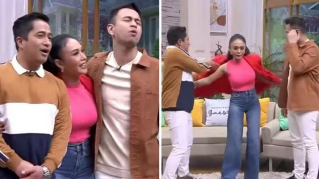 Irfan Hakim, Yuni Shara, dan Raffi Ahmad. (TikTok/siaranreceh31)