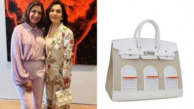 Nita Ambani tenteng tas harga Rp6 miliar. (Instagram/ nitamukeshambaniofficial)