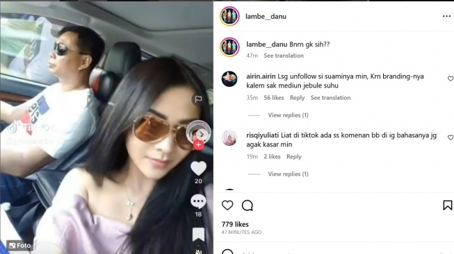 Dkiduga foto Bella Bonita dan Pak Danan yang diunggah akun Instagram @lambe__danu. 