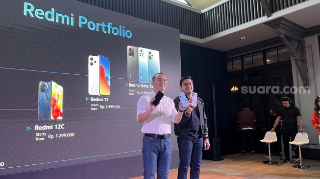 Xiaomi resmi meluncurkan Redmi 12 ke Indonesia pada Selasa (1/8/2023). [Suara.com/Dicky Prastya]