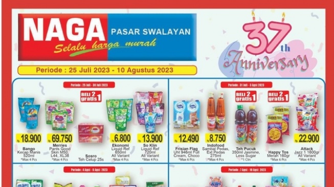 Katalog Promo Naga Swalayan 2 Agustus 2023: Wardah Perfect Bright Rp 19.900. Minyak Goreng Sania 2 Liter Rp 32.500