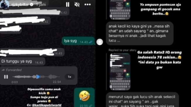 Rizky Billar semprot balik netize julid. (Instagram)