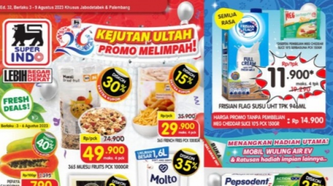 Katalog Promo Superindo 3 Agustus 2023: Telor Ayam Negeri Rp 24.990, Rinso Deterjen Cair Diskon 30%