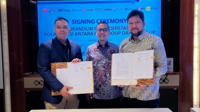 PLN Group x Enam Startup tanda tangan MoU. [Istimewa]