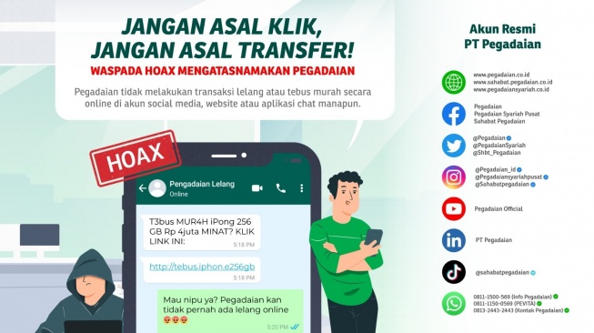 Modus Penipuan Tebus Murah Atas nama Pegadaian/Dok Pegadaian