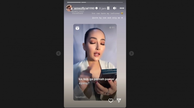 Putri Anne unggah video soal alasan tak pamer pasangan (Instagram/@anneofficial1990)