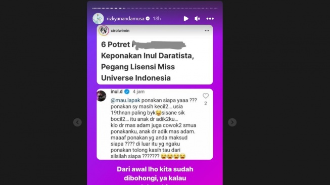 Inul Daratista bantah Poppy Capella adalah keponakannya. (Instagram/ rizkyanandamusa)