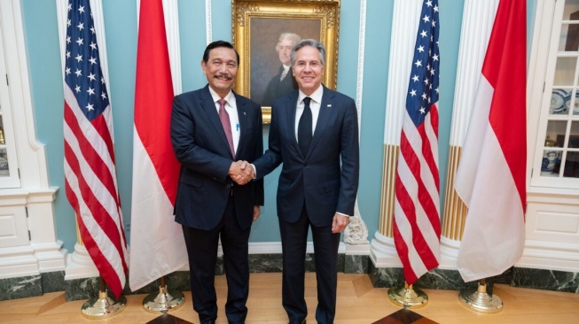 Menko Luhut Melakukan Pertemuan dengan US Secretary of State, Anthony Blinken/Dok Kemenko Marves