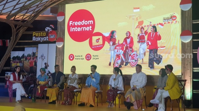 Jumpa pers kampanye “Rayakan Kemerdekaanmu dengan Freedom Internet” di Jakarta, Kamis (10/8/2023). [Suara.com/Dythia Novianty]