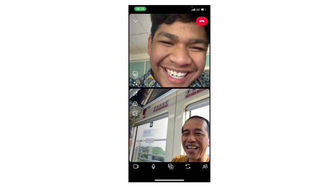 Momen Presiden Joko Widodo atau Jokowi video call David Ozora. (Ist)