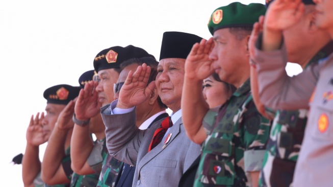 Menteri Pertahanan Prabowo Subianto menetapkan 2.497 personel Komponen Cadangan atua Komcad Tahun 2023 di lapangan Pusdiklatpassus, Batujajar, Jawa Barat, Jumat (11/8/2023). [Ist]